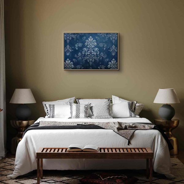 Canvas Print - Retro Ornament Decorative Motif in Worn Blues - Image 11