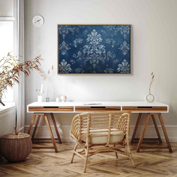 Canvas Print - Retro Ornament Decorative Motif in Worn Blues - Image 13