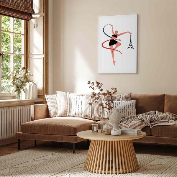 Canvas Print - Rhythmic Gymnastics - Illustration of a Woman With a Ribbon - Image 2