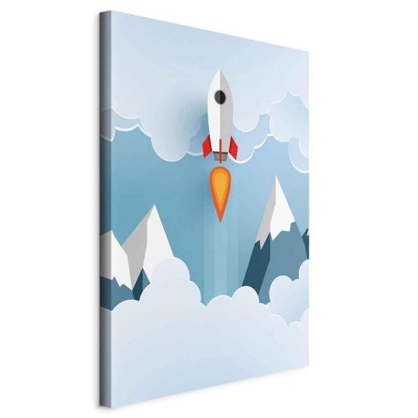 Canvas Print - Rocket in the Clouds (1 Part) Vertical