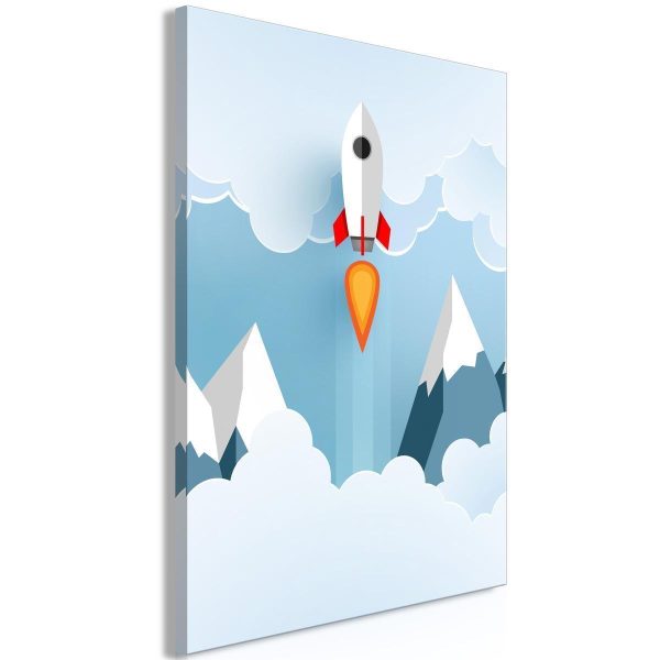 Canvas Print - Rocket in the Clouds (1 Part) Vertical