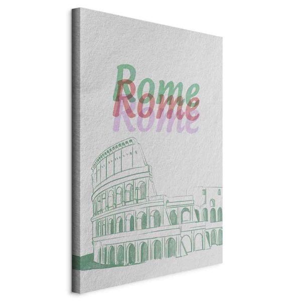 Canvas Print - Rome in Watercolours (1 Part) Vertical