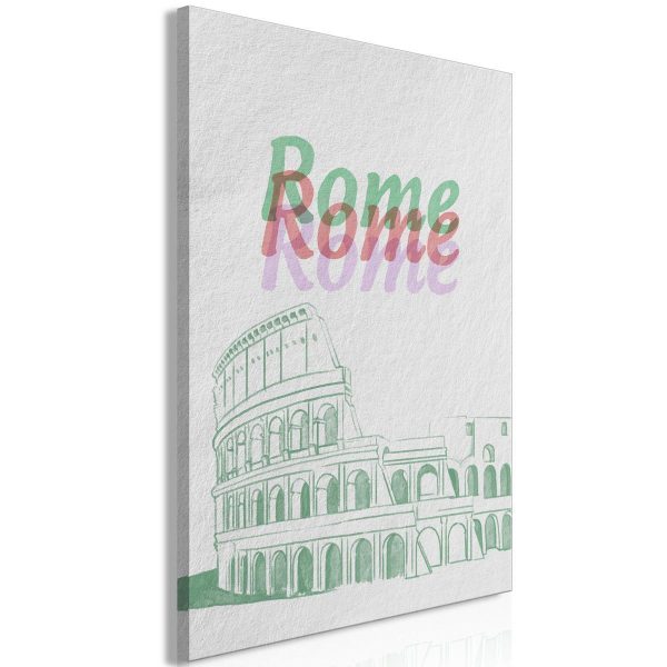 Canvas Print - Rome in Watercolours (1 Part) Vertical