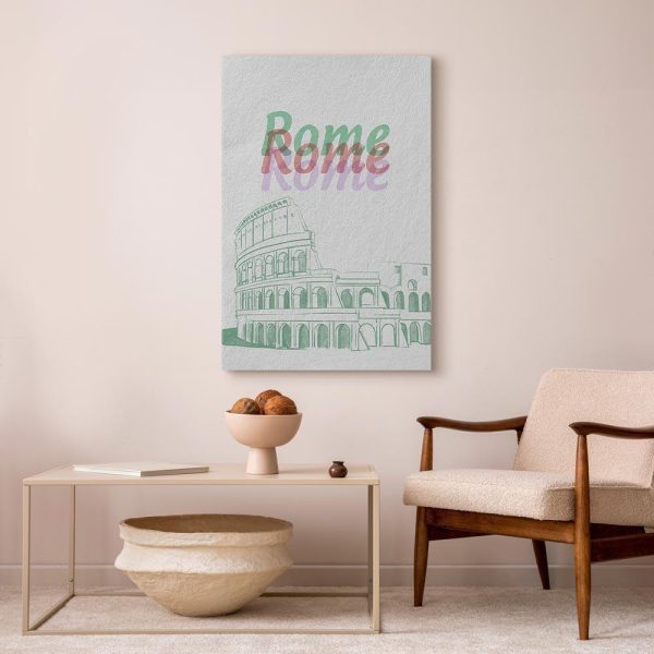 Canvas Print - Rome in Watercolours (1 Part) Vertical