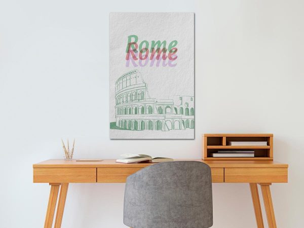 Canvas Print - Rome in Watercolours (1 Part) Vertical