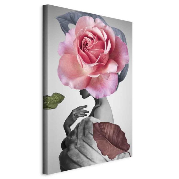 Canvas Print - Rose and Fur (1 Part) Vertical