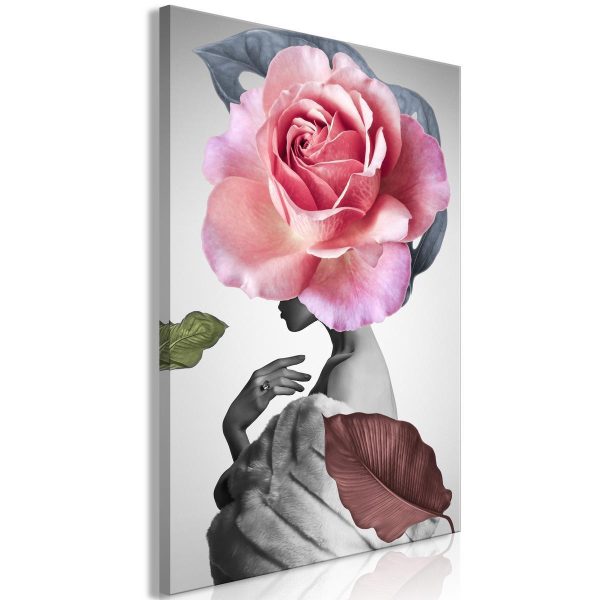 Canvas Print - Rose and Fur (1 Part) Vertical