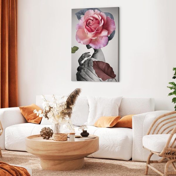 Canvas Print - Rose and Fur (1 Part) Vertical