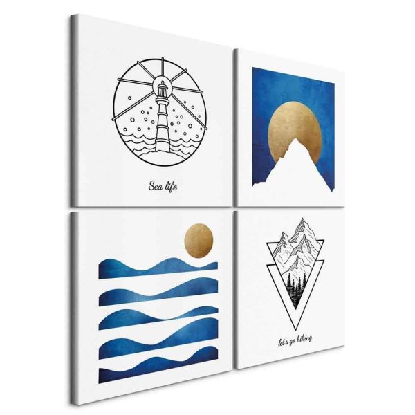 Canvas Print - Sea or Mountains (4 Parts)