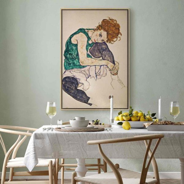 Canvas Print - Seated Woman with Legs Drawn Up - Image 10