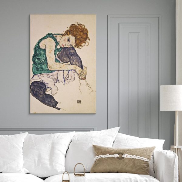 Canvas Print - Seated Woman with Legs Drawn Up - Image 11