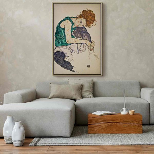 Canvas Print - Seated Woman with Legs Drawn Up - Image 4