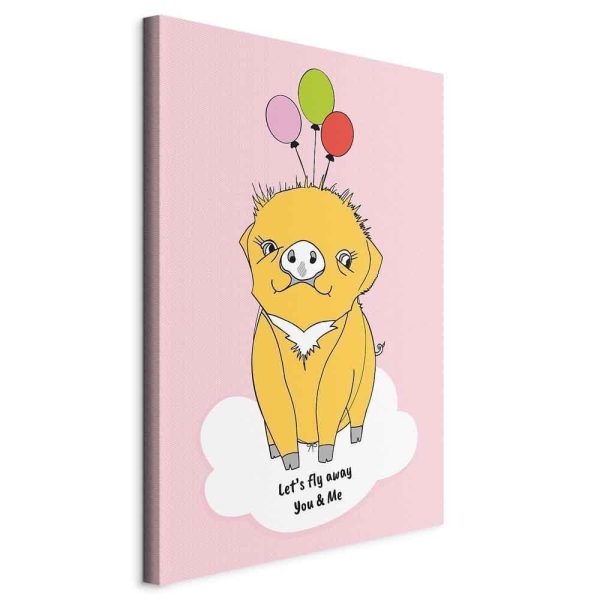 Canvas Print - Soaring Pig (1 Part) Vertical