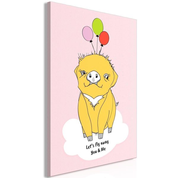 Canvas Print - Soaring Pig (1 Part) Vertical