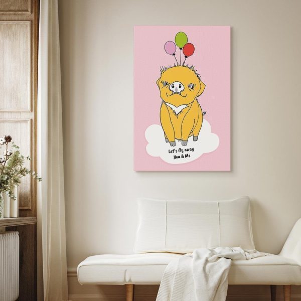 Canvas Print - Soaring Pig (1 Part) Vertical