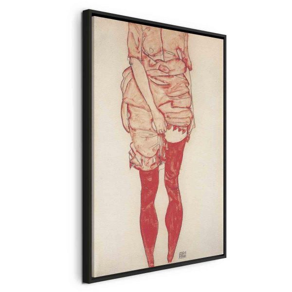 Canvas Print - Stehende Frau in Rot