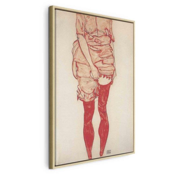 Canvas Print - Stehende Frau in Rot