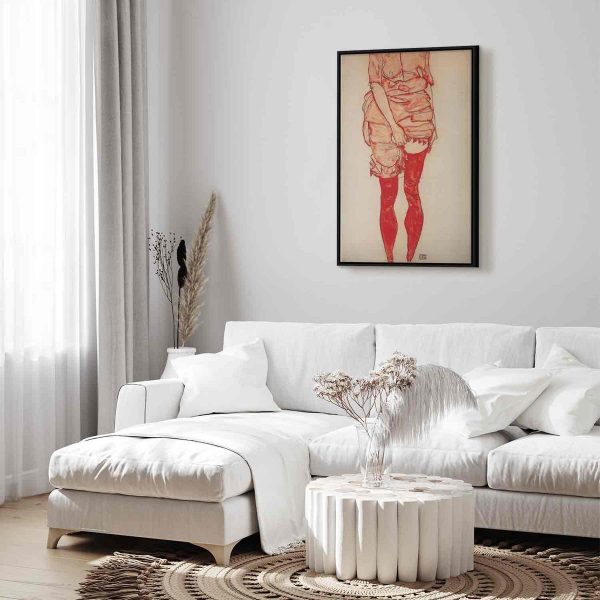 Canvas Print - Stehende Frau in Rot