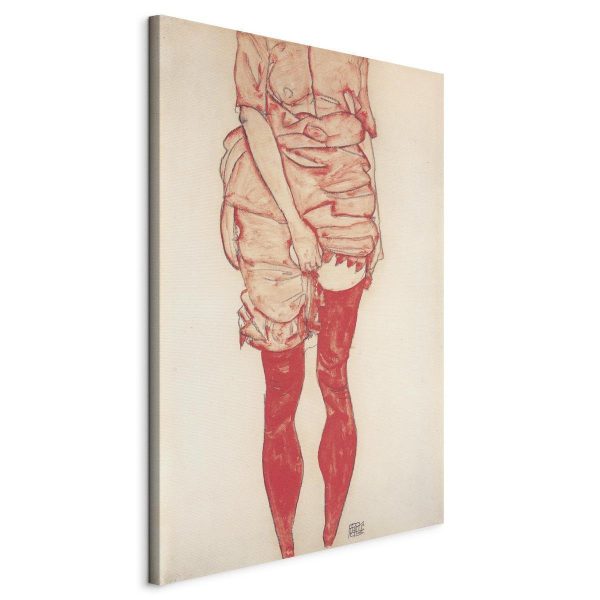 Canvas Print - Stehende Frau in Rot