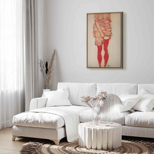 Canvas Print - Stehende Frau in Rot