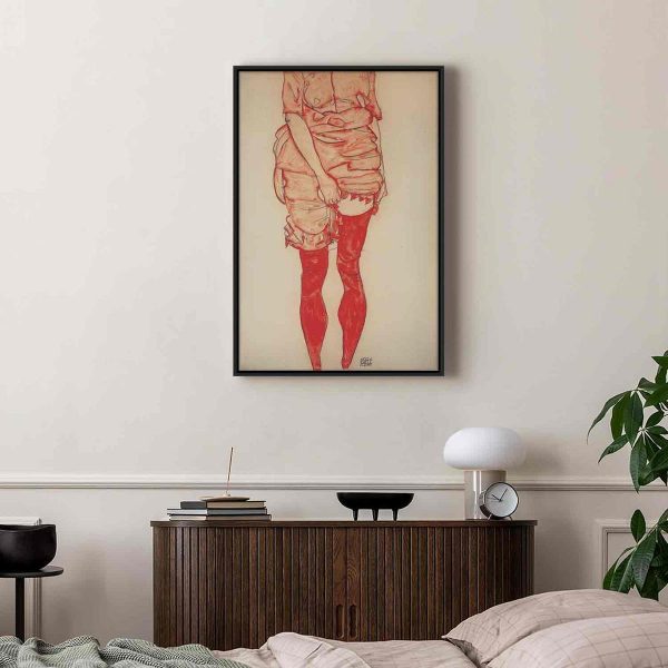 Canvas Print - Stehende Frau in Rot