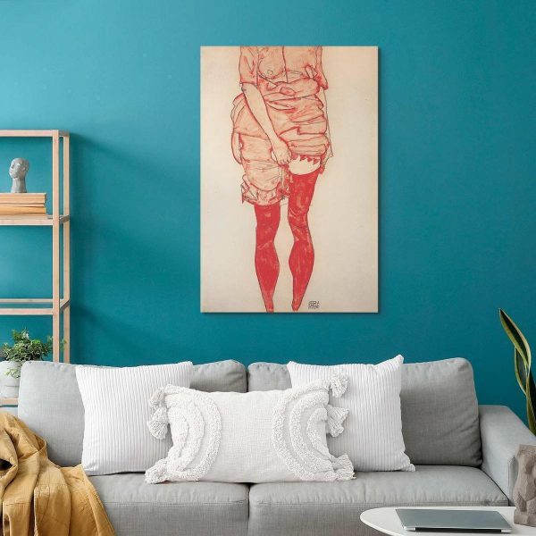 Canvas Print - Stehende Frau in Rot