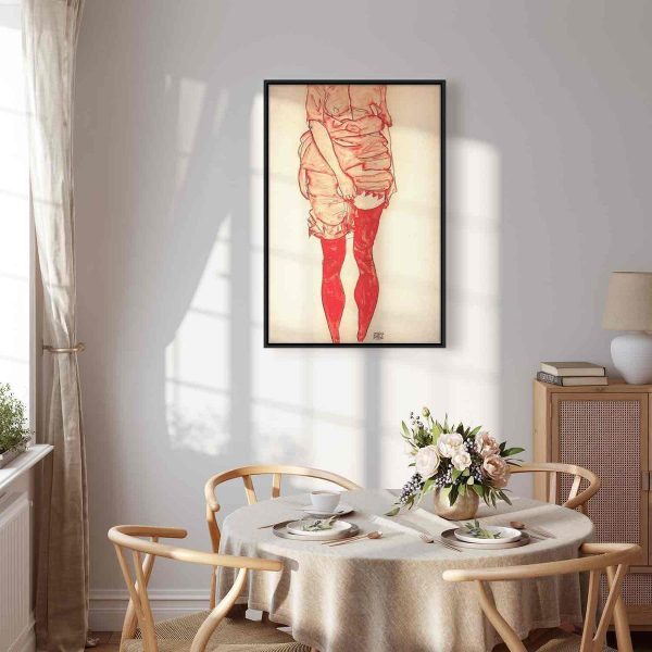 Canvas Print - Stehende Frau in Rot
