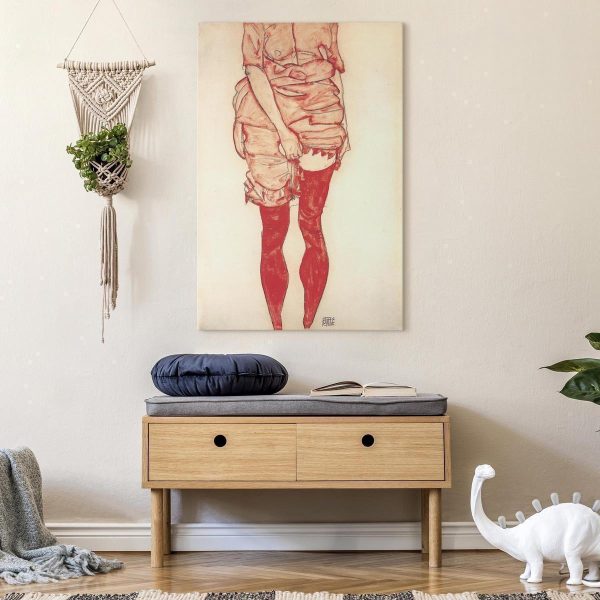 Canvas Print - Stehende Frau in Rot