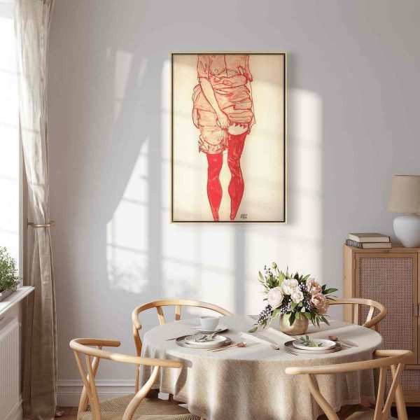 Canvas Print - Stehende Frau in Rot