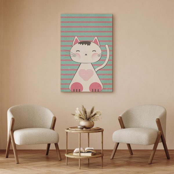 Canvas Print - Striped Kitten (1 Part) Vertical
