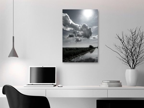 Canvas Print - Sun Over Clouds (1-part) - Sky Reflection in Water Field - Image 2