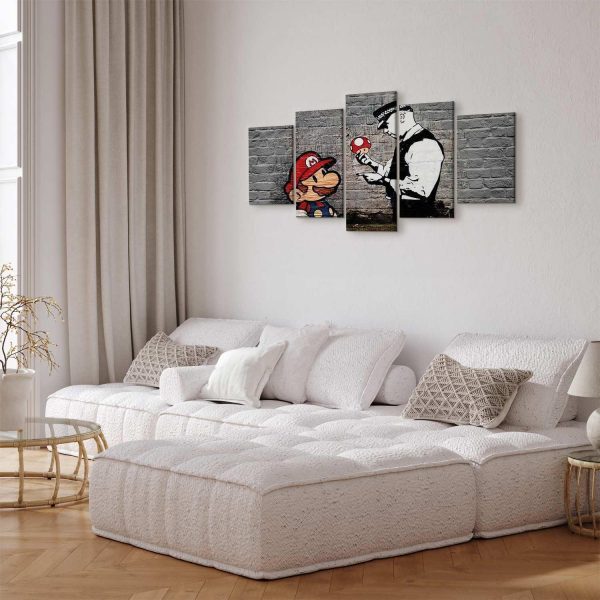 Canvas Print - Super Mario Mushroom Cop (Banksy) - Image 3