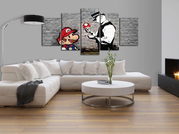 Canvas Print - Super Mario Mushroom Cop (Banksy) - Image 4