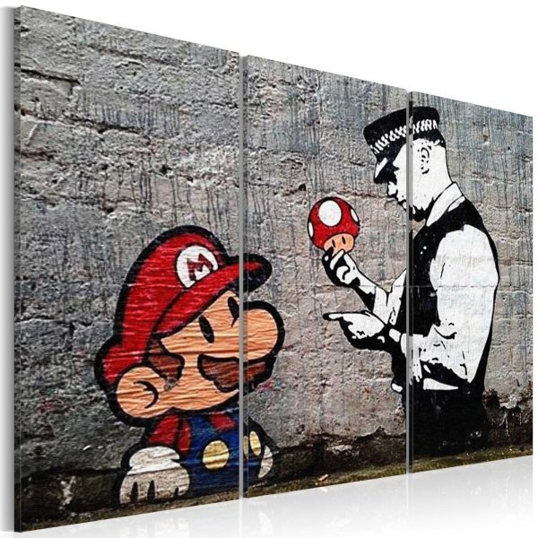 Canvas Print - Super Mario Mushroom Cop by Banksy - Image 2