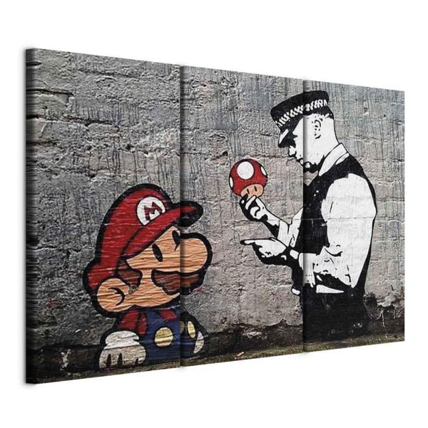 Canvas Print - Super Mario Mushroom Cop by Banksy