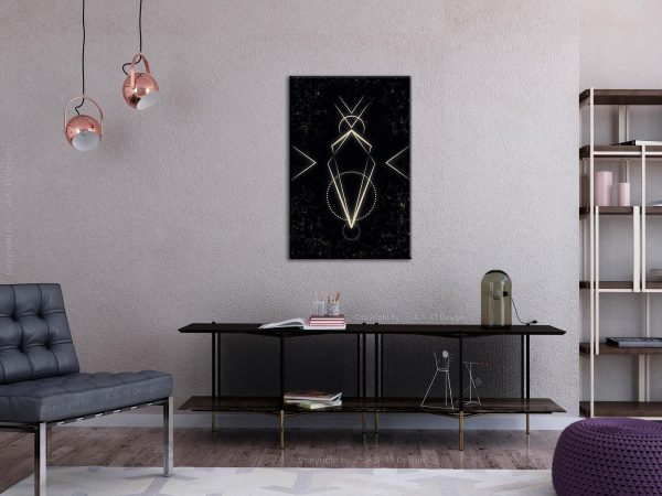 Canvas Print - Symmetry of Shapes (1-part) - Graphic Motif in Black Shade - Image 2