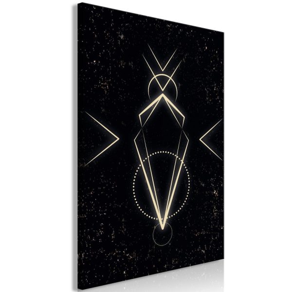 Canvas Print - Symmetry of Shapes (1-part) - Graphic Motif in Black Shade