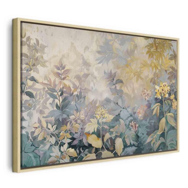 Canvas Print - Tapestry Pattern with a Meadow and Flowers Kilim with a Spring Motif