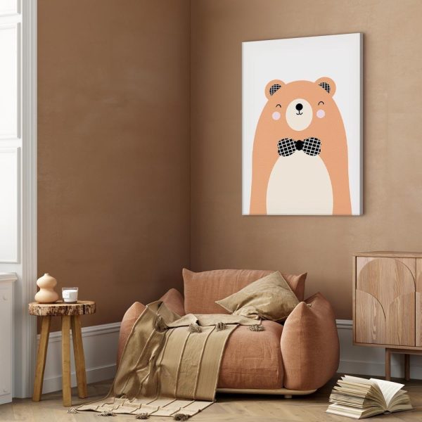 Canvas Print - Teddy Bear in Bow Tie (1 Part) Vertical
