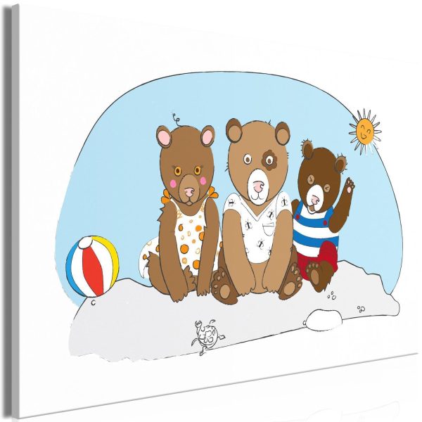 Canvas Print - Teddy Bears on the Beach (1 Part) Wide