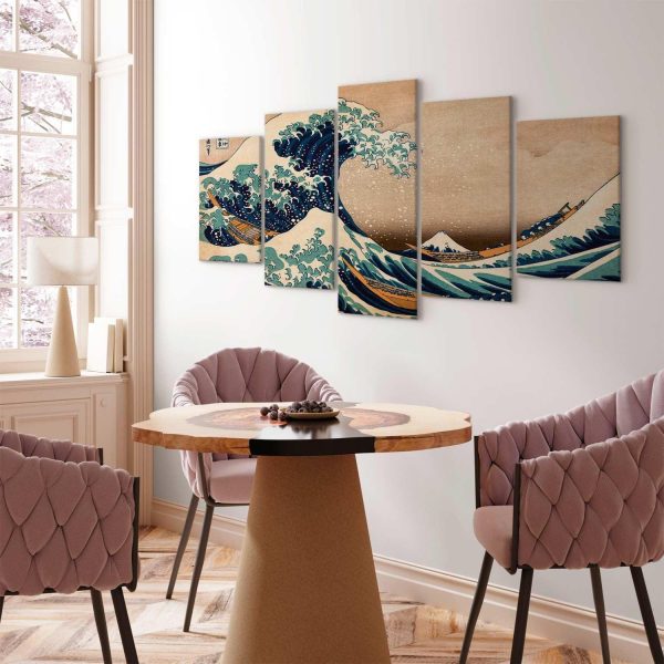 Canvas Print - The Great Wave off Kanagawa (5 Parts) Wide - Image 3