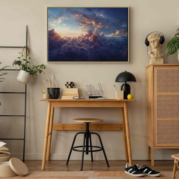 Canvas Print - The Sun in Hiding: The Golden Face of the Sky Over a Cloudy Sea - Image 13