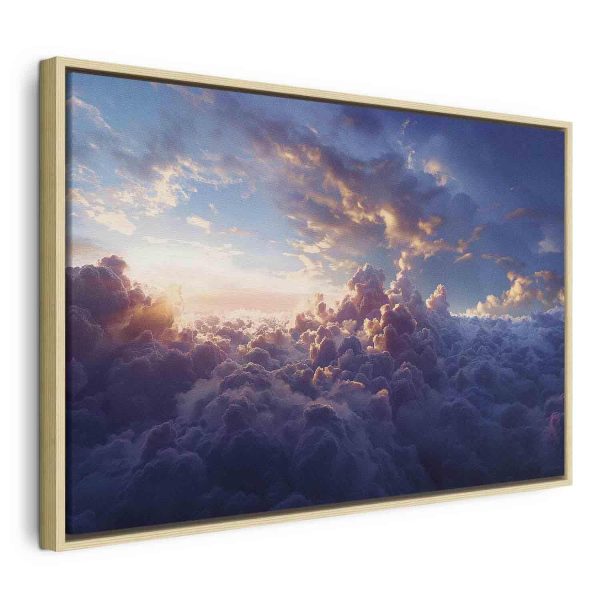 Canvas Print - The Sun in Hiding: The Golden Face of the Sky Over a Cloudy Sea - Image 3