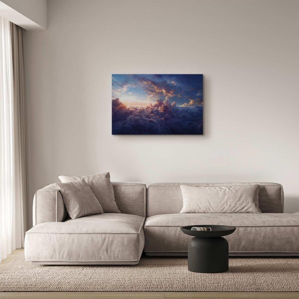 Canvas Print - The Sun in Hiding: The Golden Face of the Sky Over a Cloudy Sea - Image 5