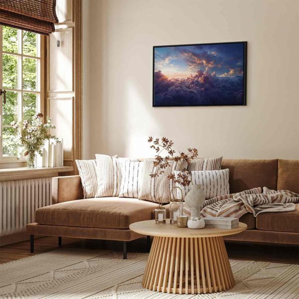 Canvas Print - The Sun in Hiding: The Golden Face of the Sky Over a Cloudy Sea - Image 4