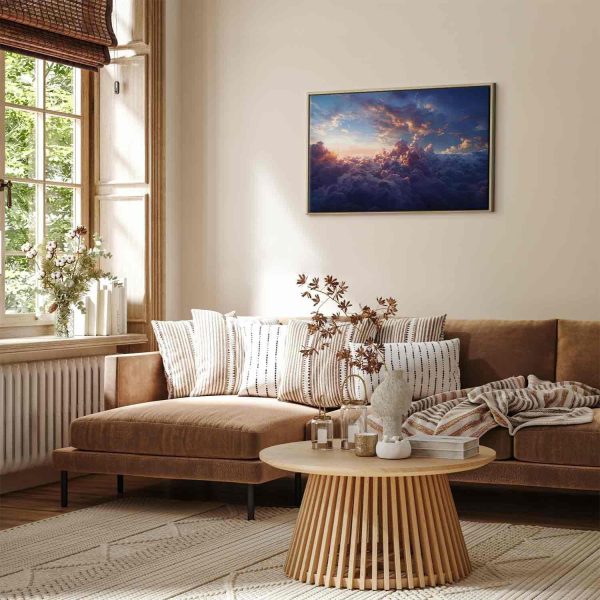 Canvas Print - The Sun in Hiding: The Golden Face of the Sky Over a Cloudy Sea - Image 6