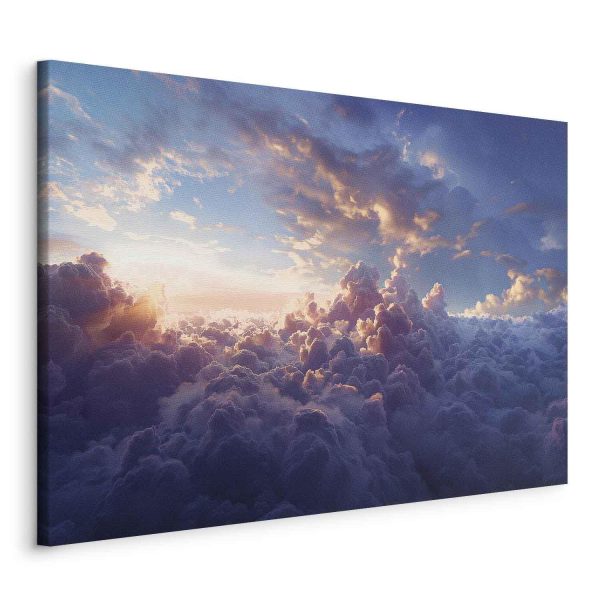 Canvas Print - The Sun in Hiding: The Golden Face of the Sky Over a Cloudy Sea - Image 2