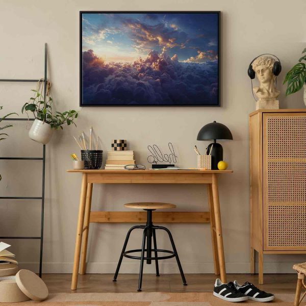 Canvas Print - The Sun in Hiding: The Golden Face of the Sky Over a Cloudy Sea - Image 12