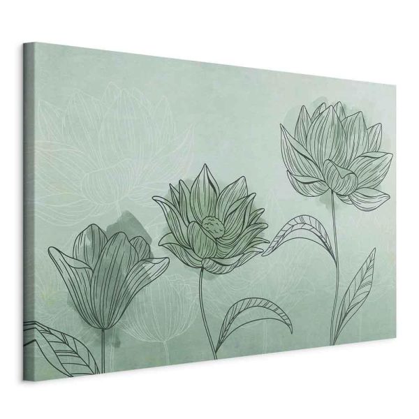Canvas Print - Three Flowers (1 Part) Wide