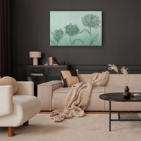 Canvas Print - Three Flowers (1 Part) Wide - Image 3